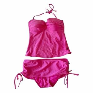 Vintage Y2K Barbiecore Hot Pink Tankini Swim Set by La Vie en Rose Aqua
